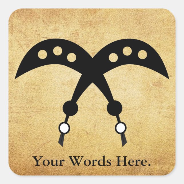 AKOFENA | Adinkra Symbol of Courage and Valour Square Sticker (Front)