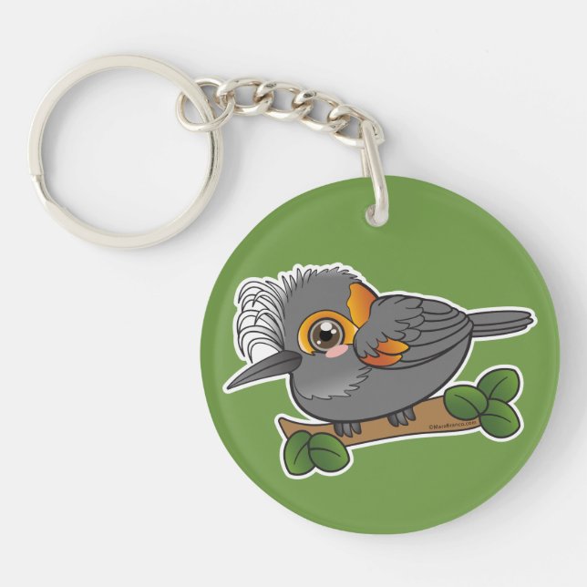 Akohekohe Hawaii Forest Bird  Keychain (Front)