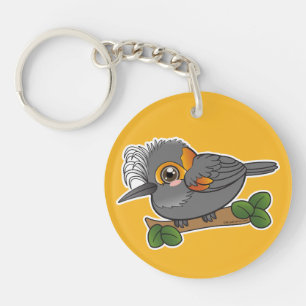 Akohekohe Hawaii Forest Bird  Keychain