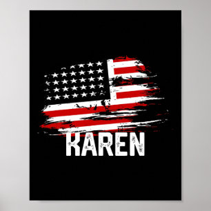 Akokay Women's Karen Usa Flag Personalized 4th Of Poster