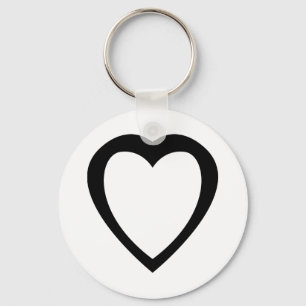 Akoma   Symbol for Patience and Tolerance White Keychain