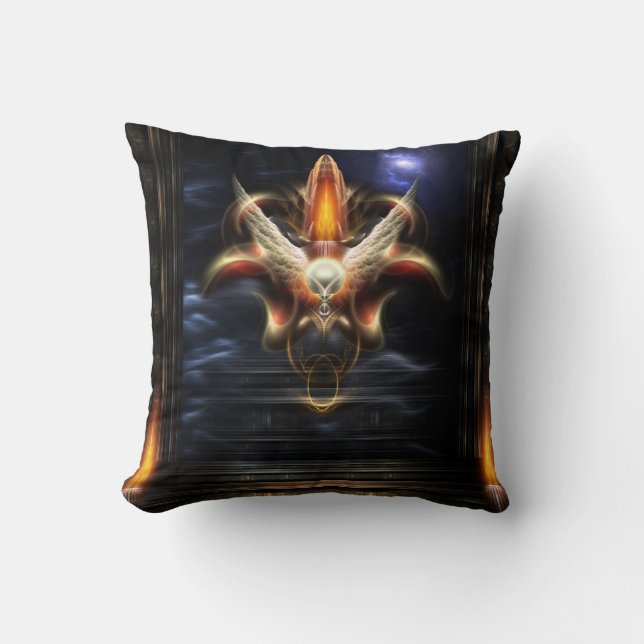 Akrellian Torch Fire Portrait Throw Pillow (Front)