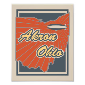 Akron, Ohio Art Print - Travel Artwork