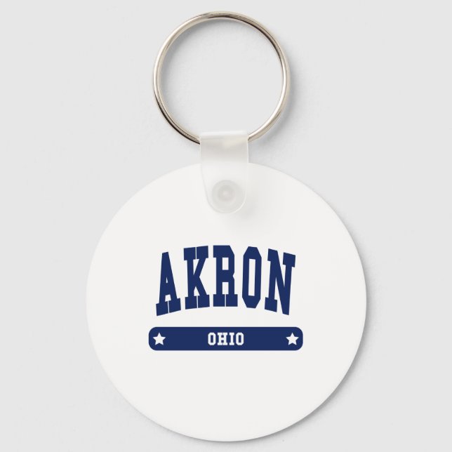 Akron Ohio College Style t shirts Keychain (Front)