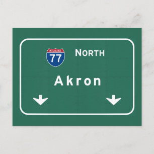 Akron Ohio oh Interstate Highway Freeway : Postcard