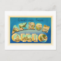 Akron Ohio OH Old Vintage Travel Souvenir