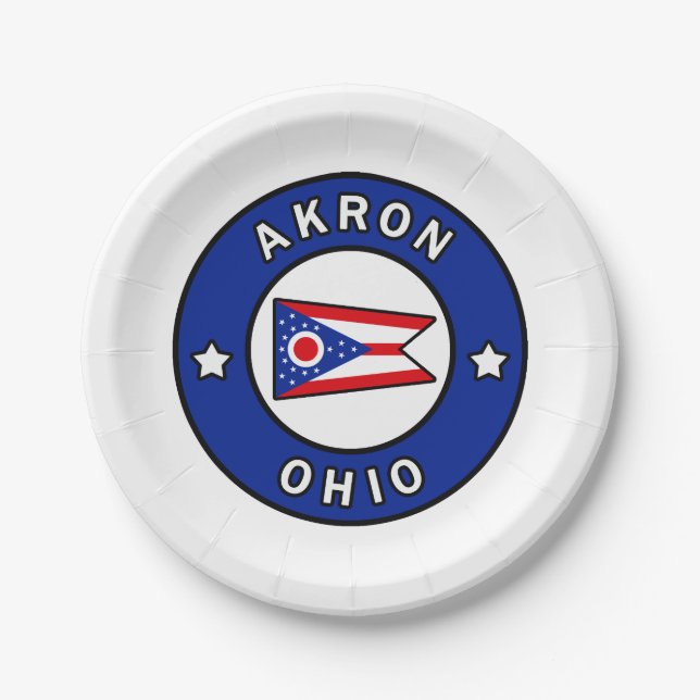 Akron Ohio Paper Plate (Front)