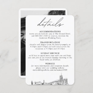 Akron Ohio Wedding Vertical Details Enclosure Card