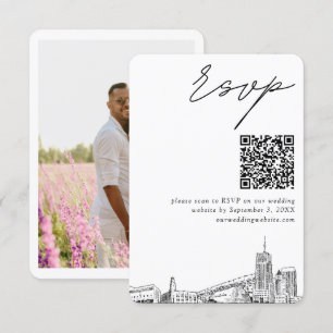 Akron Wedding Modern RSVP QR Code Enclosure Card