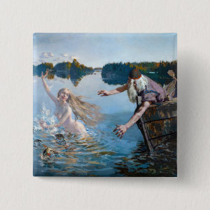 Akseli Gallen-Kallela - Aino Triptych 2 Inch Square Button