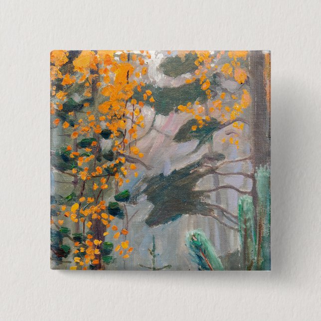 Akseli Gallen-Kallela - Autumn Forest 2 Inch Square Button (Front)