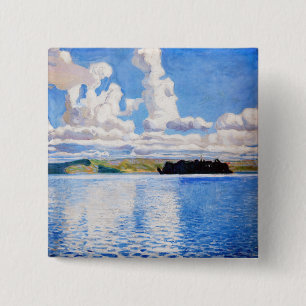 Akseli Gallen-Kallela - Cloud Towers 2 Inch Square Button