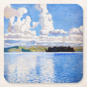 Akseli Gallen-Kallela - Cloud Towers Square Paper Coaster