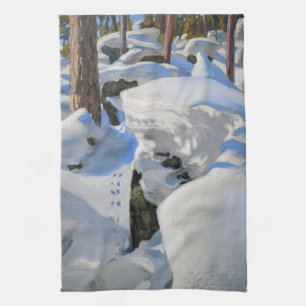 Akseli Gallen-Kallela - Lair of the Lynx Kitchen Towel