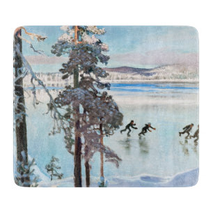 Akseli Gallen-Kallela - Skaters near Kalela Shore Cutting Board