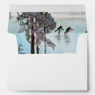 Akseli Gallen-Kallela - Skaters near Kalela Shore Envelope