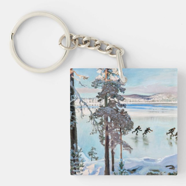 Akseli Gallen-Kallela - Skaters near Kalela Shore Keychain (Front)