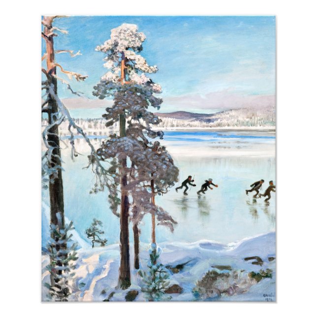 Akseli Gallen-Kallela - Skaters near Kalela Shore Photo Print (Front)