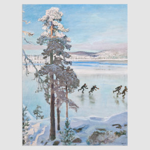 Akseli Gallen-Kallela - Skaters near Kalela Shore Tissue Paper