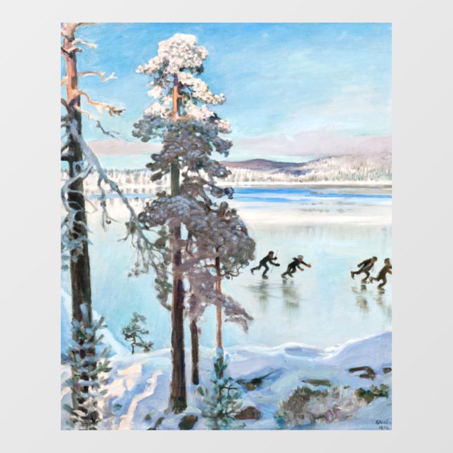 Akseli Gallen-Kallela - Skaters near Kalela Shore Window Cling (Sheet)
