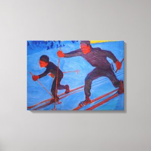 Akseli Gallen-Kallela - Skiers Canvas Print