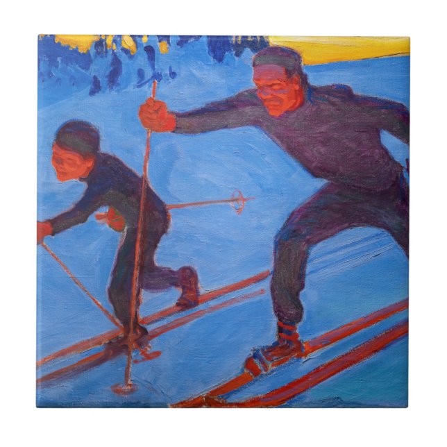 Akseli Gallen-Kallela - Skiers Tile