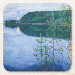 Akseli Gallen-Kallela - Spring Night Square Paper Coaster