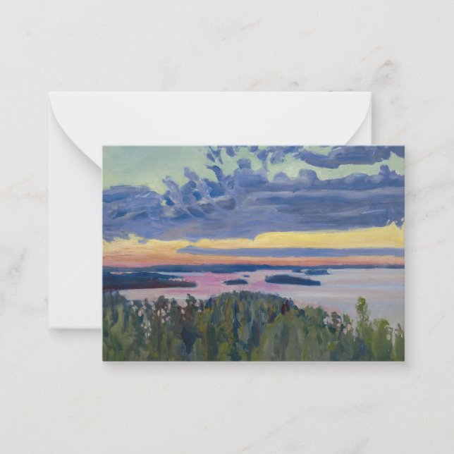 Akseli Gallen-Kallela - View over a Lake at Sunset Card (Front)