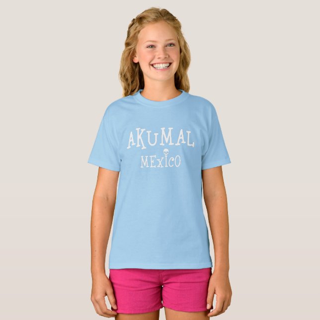 Akumal Mexico Design - Girls' Basic T-Shirt (Front Full)