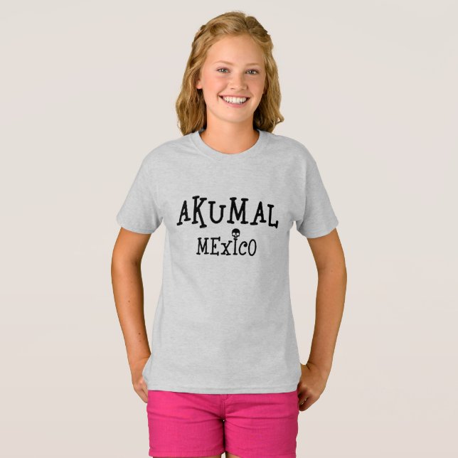 Akumal Mexico Design - T-shirt de base pour filles (Devant entier)