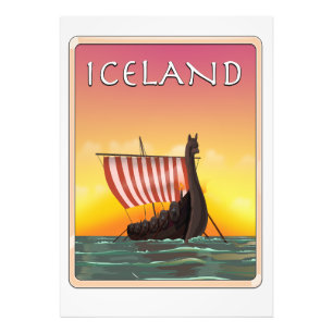 Akureyri Iceland travel poster