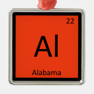 Al - Alabama State Chemistry Periodic Table Symbol Metal Ornament