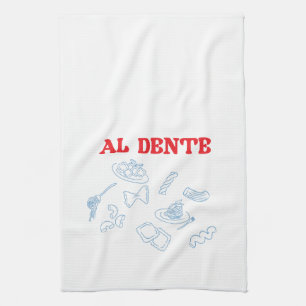 Al Dente Red and Blue Kitchen Towel