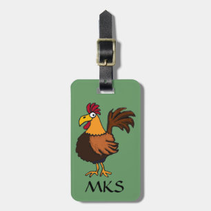 AL- Funky Rooster Luggage Tag