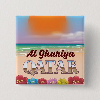 Al Ghariya Qatar beach poster 2 Inch Square Button