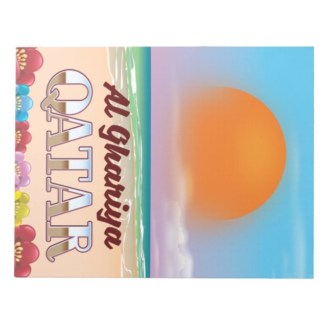 Al Ghariya Qatar beach poster Notepad (Front)