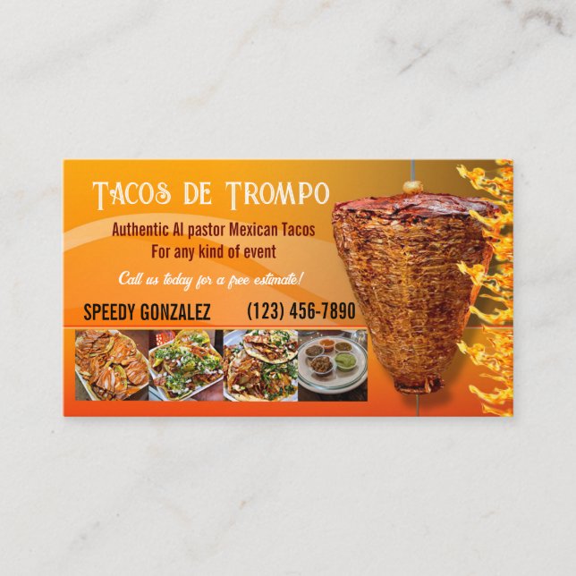 Al pastor Tacos Cartes de visite (Devant)