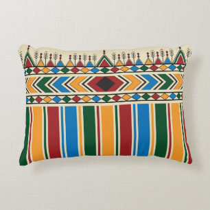 Al-Qatt Al-Asiri inspired geometric pattern. Accent Pillow