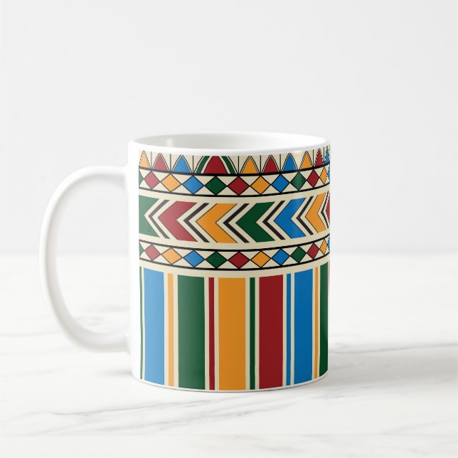 Al-Qatt Al-Asiri inspired geometric pattern. Coffee Mug (Left)
