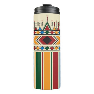 Al-Qatt Al-Asiri inspired geometric pattern. Thermal Tumbler