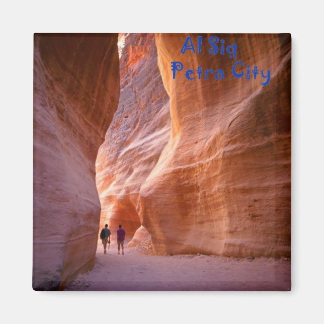 Al Siq In Petra City Fridge Magnet Souvenir (Front)