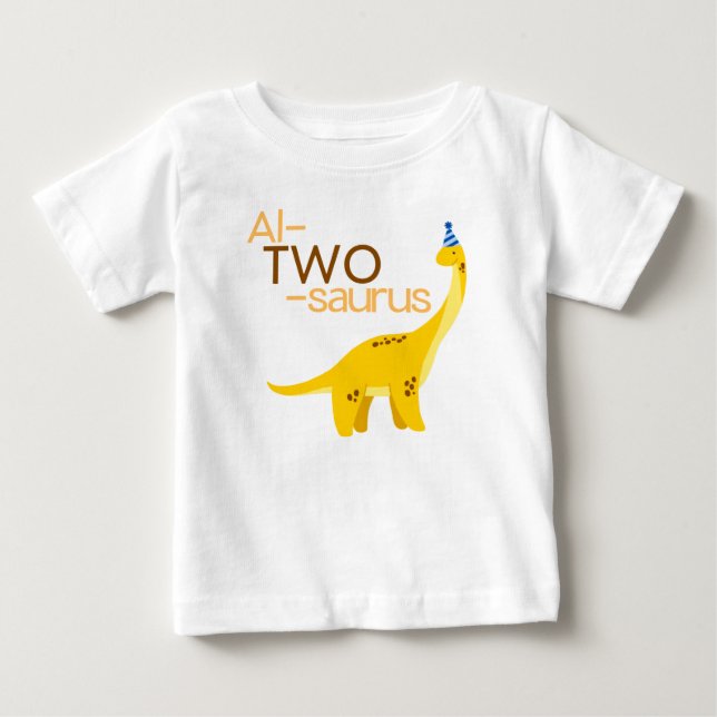 Al-TWO-saurus Second Birthday Dinosaur Shirt (Front)