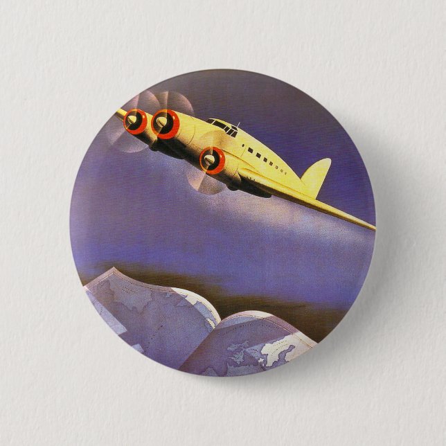 Ala Littoria 2 Inch Round Button (Front)