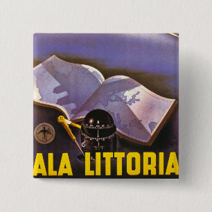 Ala Littoria 2 Inch Square Button