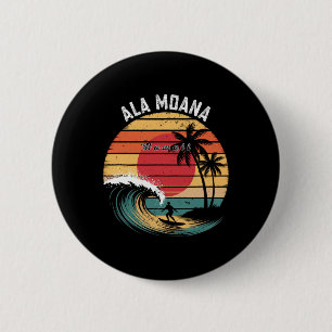 Ala Moana Beach Hawaii Beach Surfing 2 Inch Round Button