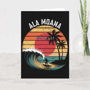 Ala Moana Beach Hawaii Beach Surfing Card