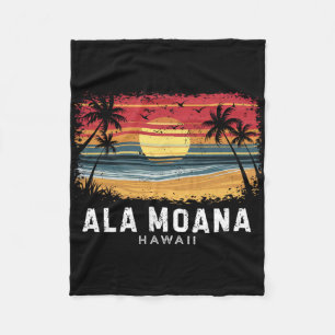 Ala Moana Beach Hawaii Surfboard Beach Fleece Blanket