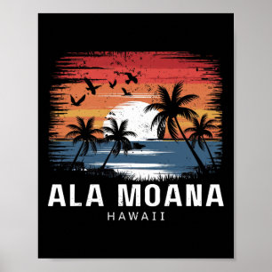 Ala Moana Beach Hawaii Surfing Surfer Poster