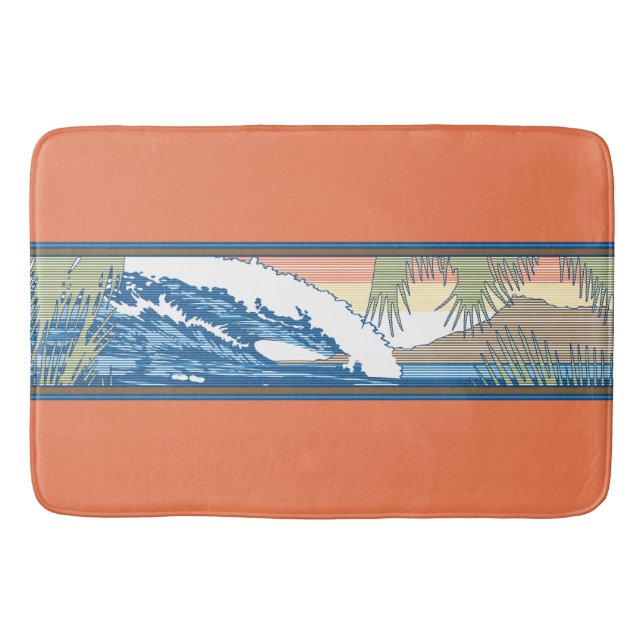 Ala Moana Diamond Head Hawaiian Surf Sign Bath Mat (Front)