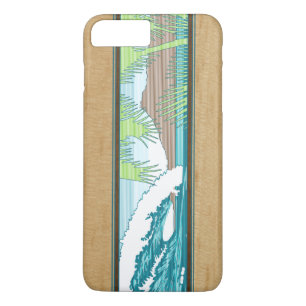 Ala Moana Hawaiian Faux Koa Wood Surf Sign iPhone 8 Plus/7 Plus Case